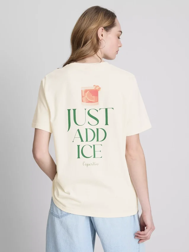 Campari bomulds-T-shirt med rund hals