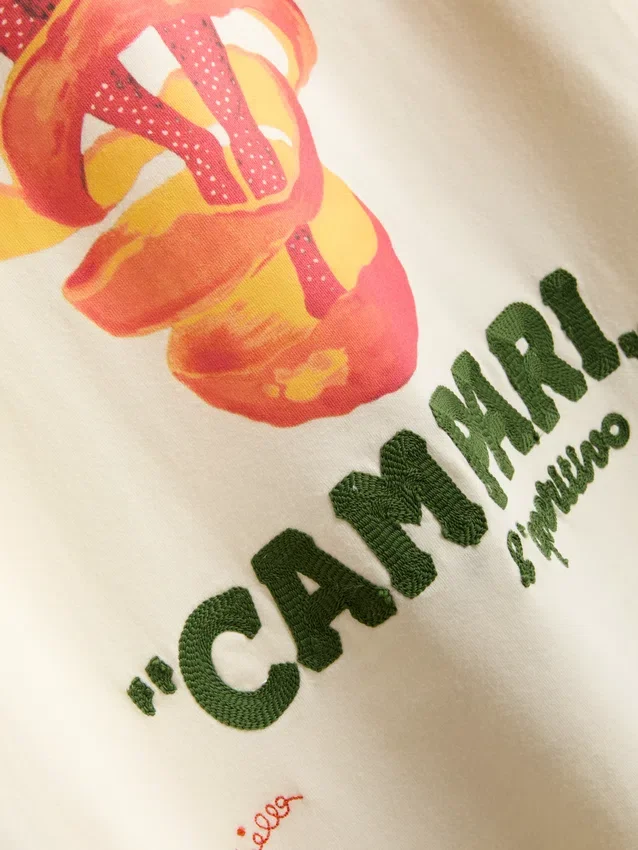 Campari bomulds-T-shirt med rund hals