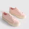 Canvas-jute-sneakers med flad sål