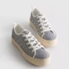 Canvas-jute-sneakers med flad sål