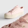 Canvas-jute-sneakers med flad sål