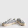 Canvas-jute-sneakers med flad sål