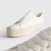 Canvas-jute-sneakers med flad sål