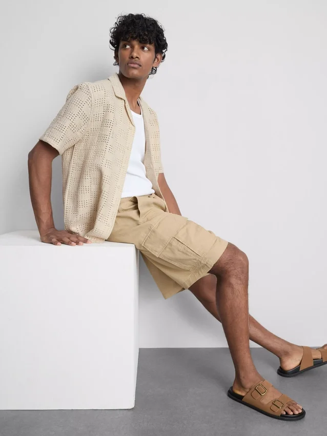 Cargo-shorts i linneblanding