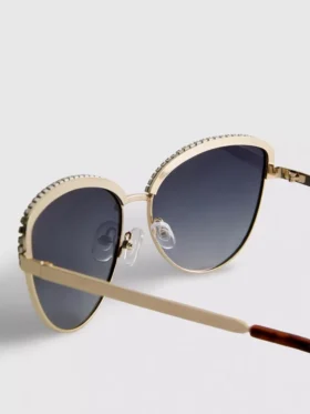 Cat-eye-solbriller med rhinestones