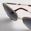 Cat-eye-solbriller med rhinestones