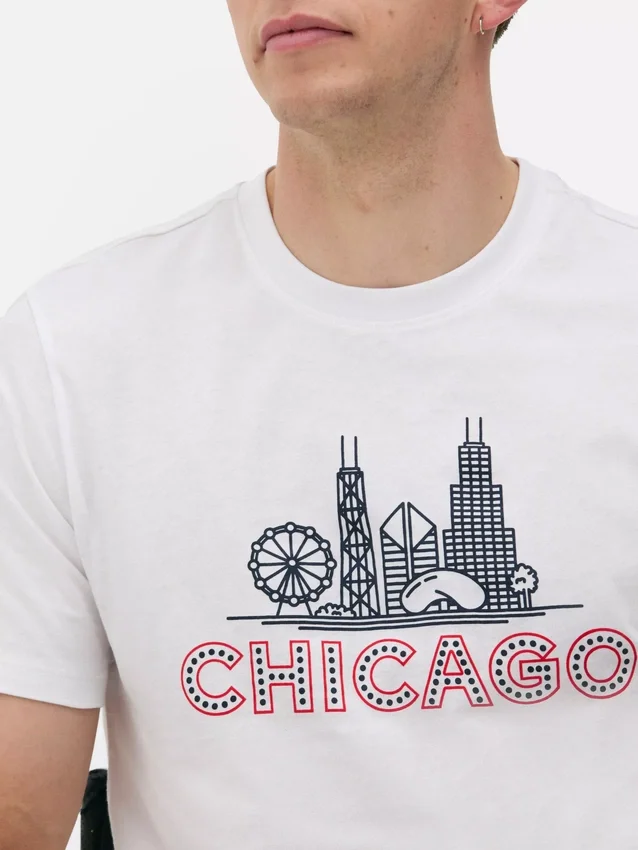 Chicago-T-shirt med korte ærmer
