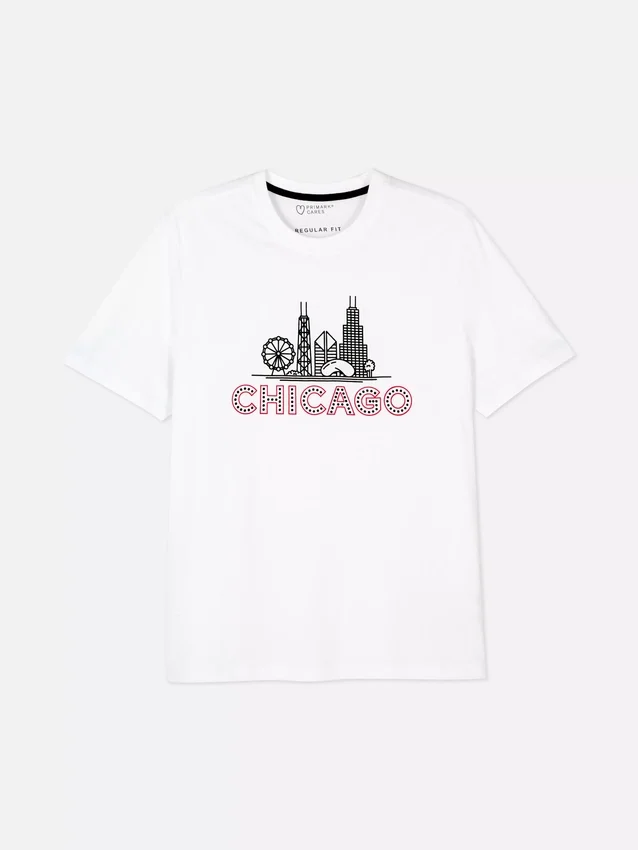 Chicago-T-shirt med korte ærmer