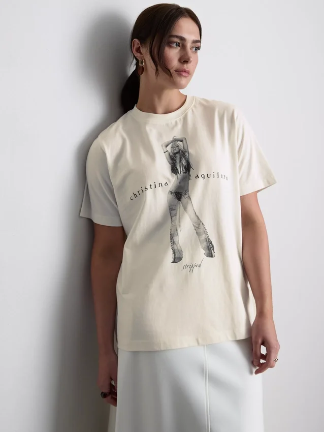 Christina Aguilera bomulds-T-shirt med musikmotiv