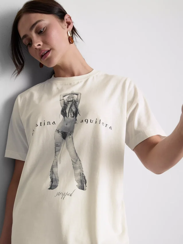 Christina Aguilera bomulds-T-shirt med musikmotiv
