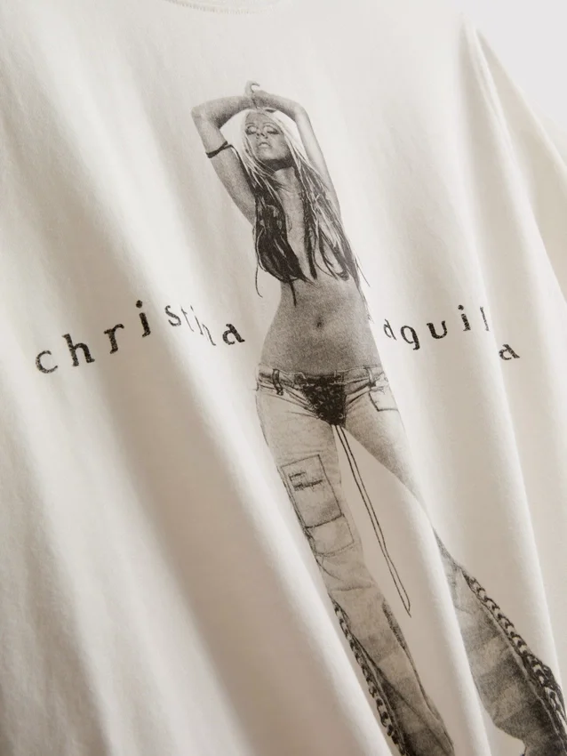 Christina Aguilera bomulds-T-shirt med musikmotiv