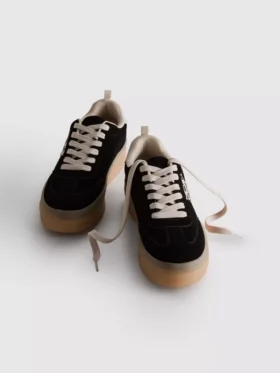 Chunky sneakers med leopardmønster og gummisål