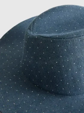 Cowboyhat i denim med nitter