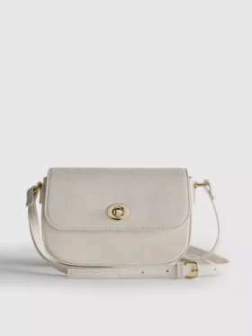 Crossbody-taske i imiteret læder med slangemønster