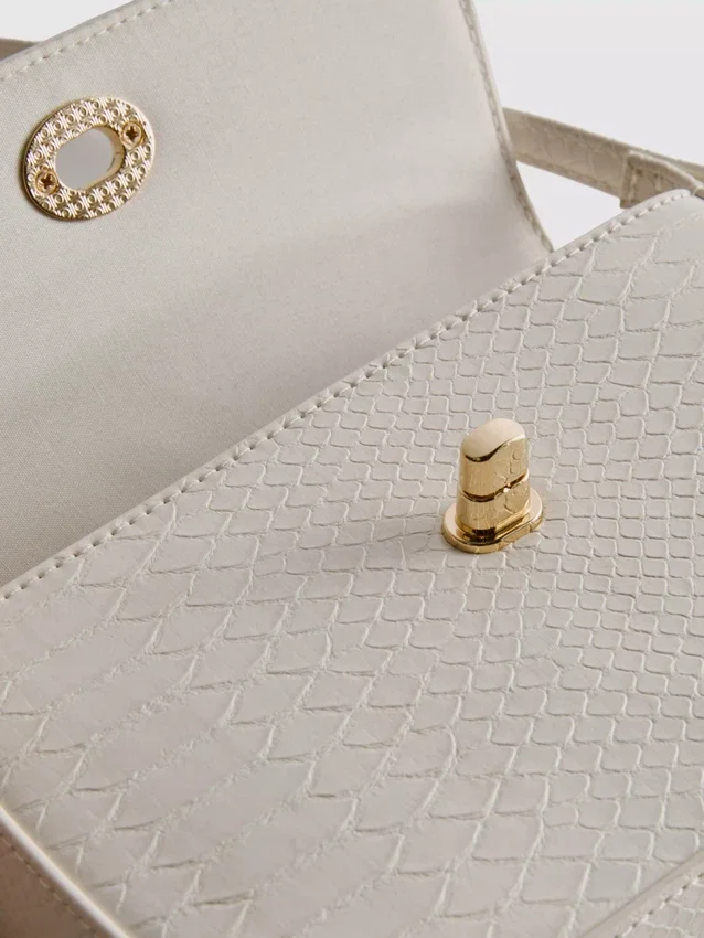 Crossbody-taske i imiteret læder med slangemønster