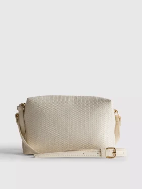 Crossbody-taske med vævet effekt