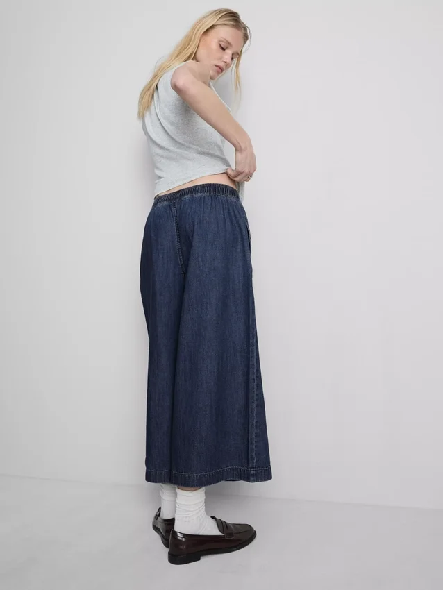 Culotte-Jeans med brede ben