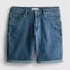 Denimshorts med lige pasform