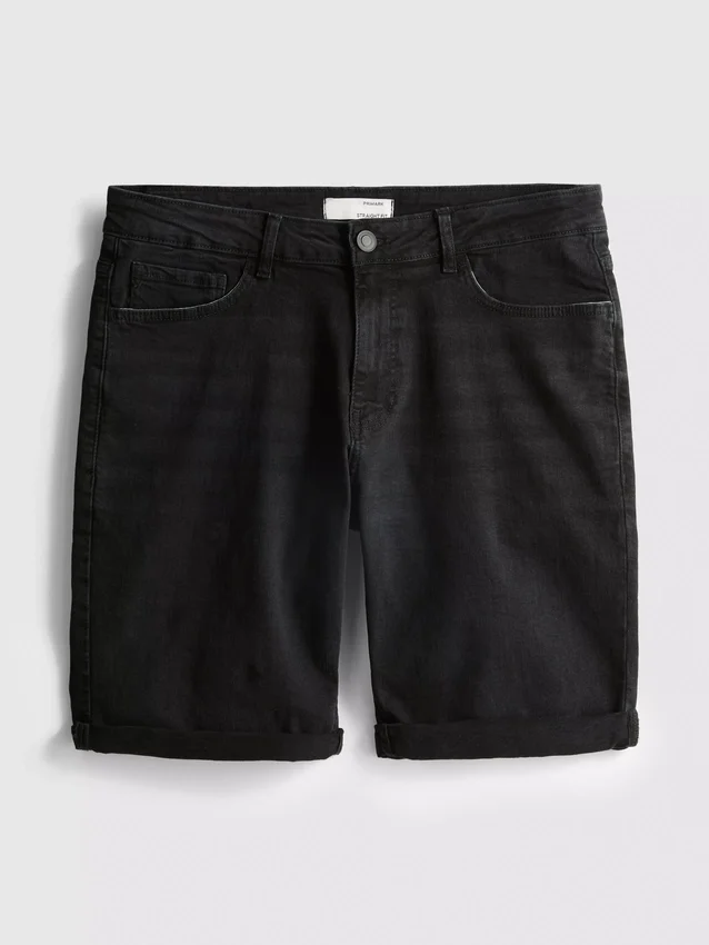 Denimshorts med lige pasform
