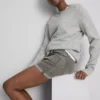 Denimshorts med mellemhøj talje og opsmøg