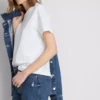 Denimshorts med mellemhøj talje og opsmøg