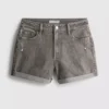 Denimshorts med mellemhøj talje og opsmøg