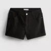 Denimshorts med mellemhøj talje og opsmøg