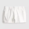 Denimshorts med mellemhøj talje og opsmøg