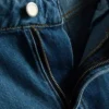 Denimshorts med plissering og udvidet ben i høj bomuldsandel