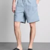 Denimshorts med struktur og snøre