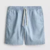 Denimshorts med struktur og snøre