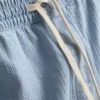 Denimshorts med struktur og snøre