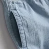 Denimshorts med struktur og snøre