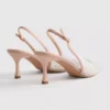 Diamanta slingback-højhælede sko med imiterede perler