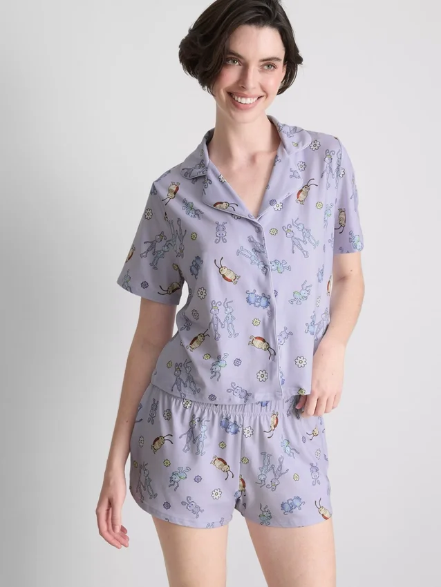 Disney Pixars »A Bug's Life« pyjamasser med korte bukser i boyfriend-stil