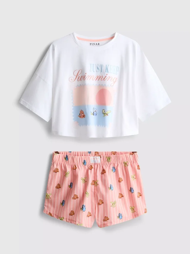 Disney Pixars Finding Nemo-pyjamasser i bomuld med korte ben