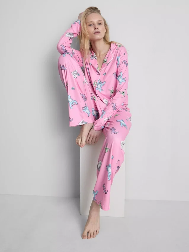 Disney Pixars Monsters Inc. pyjamasser i boyfriend-stil