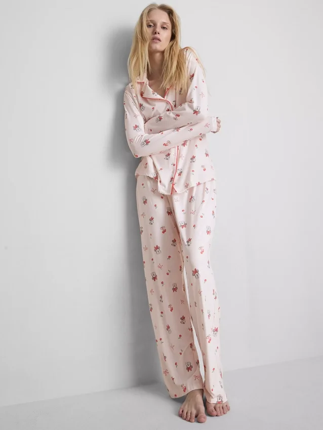 Disney-pyjamasser med Minnie Mouse-motiv i boyfriend-stil