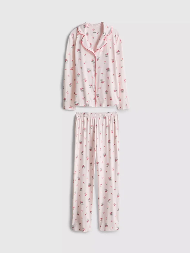 Disney-pyjamasser med Minnie Mouse-motiv i boyfriend-stil