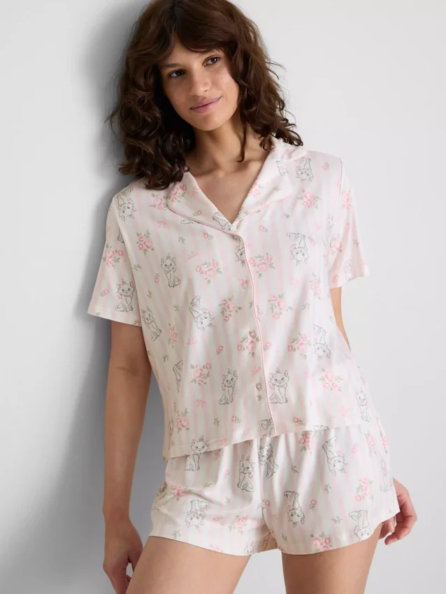 Disney's Aristocats Marie kort pyjamasser i boyfriend-stil