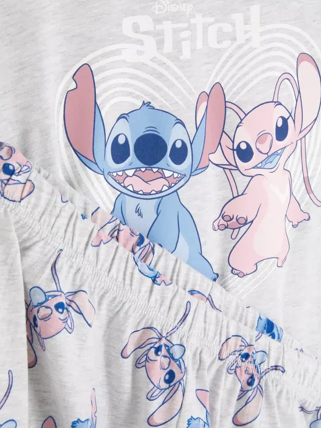 Disney Stitch-pyjamasser med kortben og grafisk print