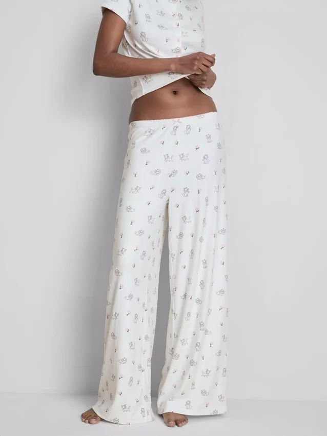 Disneys "Aristocats" Marie-pyjamasbukser med ribkant