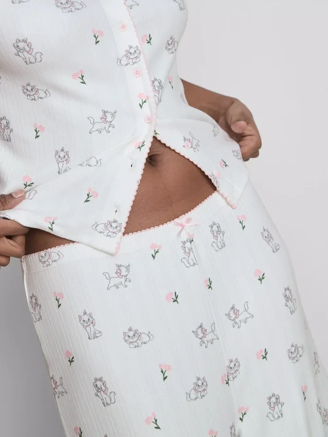Disneys "Aristocats" Marie-pyjamasbukser med ribkant