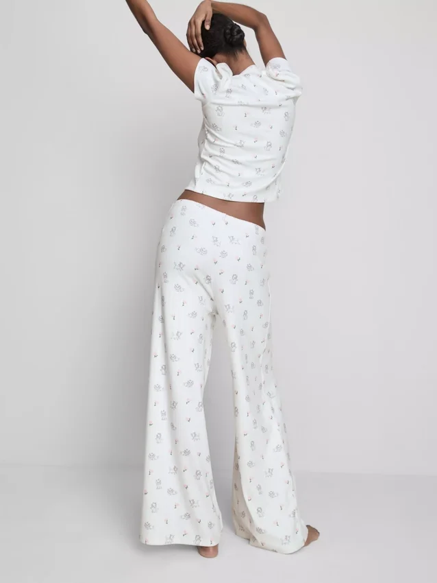 Disneys "Aristocats" Marie-pyjamasbukser med ribkant