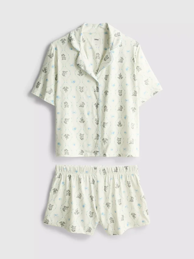 Disneys Bambi Thumper-pyjamasser i boyfriend-stil med korte bukser