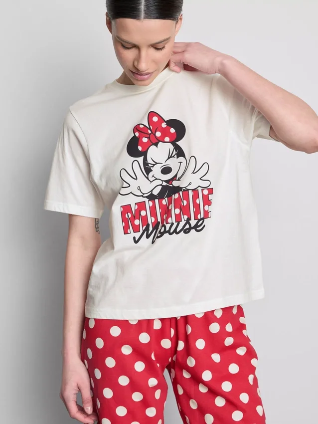 Disneys Minnie Mouse-pyjamasser i bomuld med grafisk print
