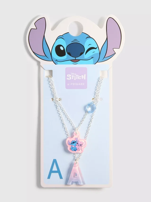 Disneys Stitch-halskæde i flere lag med initialvedhæng