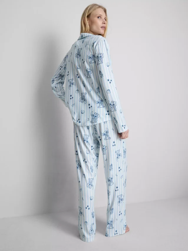 Disneys Stitch-pyjamasser med striber i boyfriend-stil