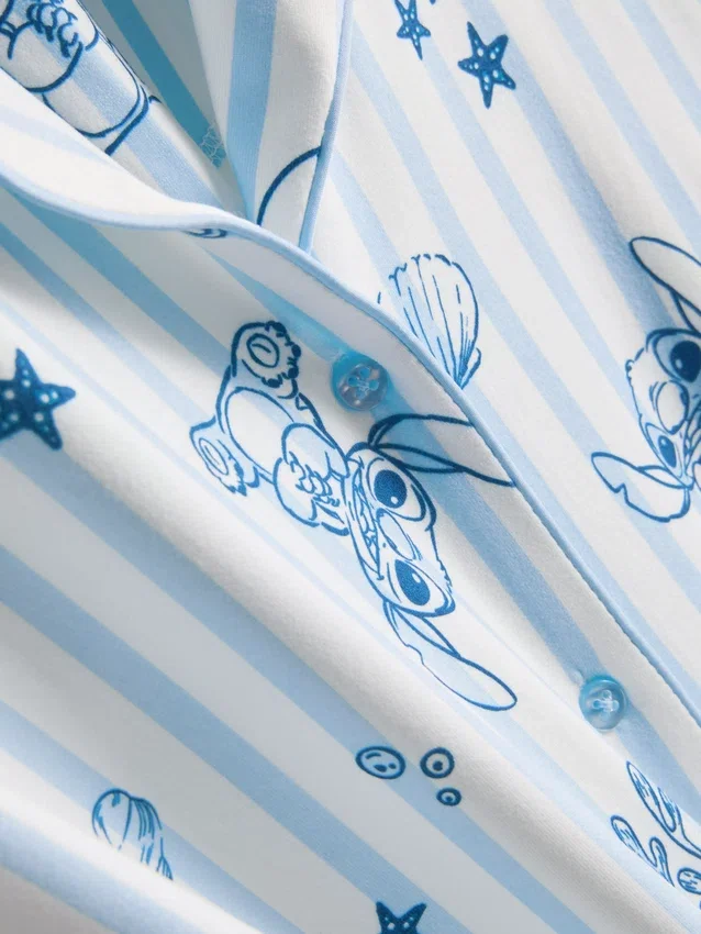 Disneys Stitch-pyjamasser med striber i boyfriend-stil