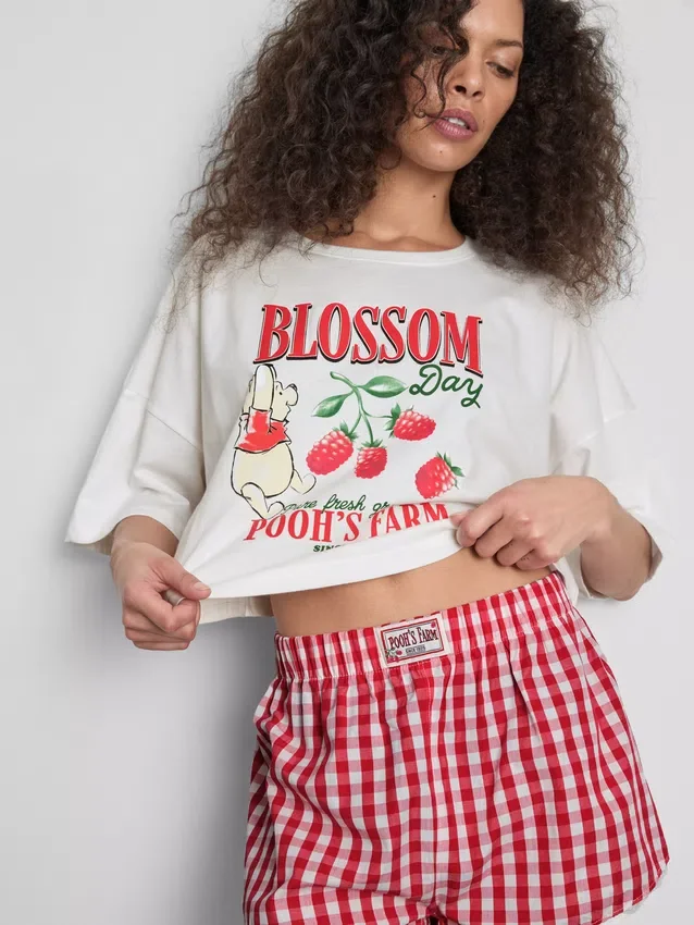 Disneys Winnie the Pooh-pyjamasser med gingham-mønster